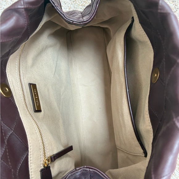 Tory Burch large Flemming hobo plum gold purse quilted EUC - Picture 8 of 14